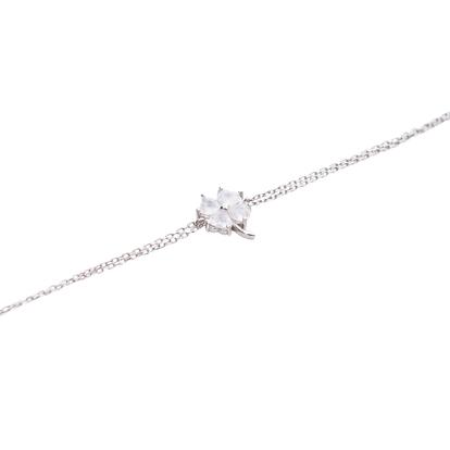 Metallic Sterling Silver Clover Bracelet - White