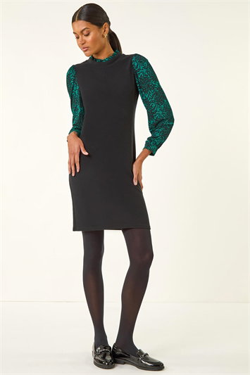 Contrast Print Knitted Dress 14763991