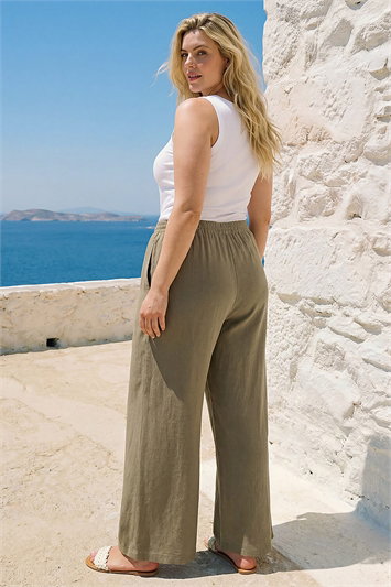 Curve Linen Blend Trousers 18073040