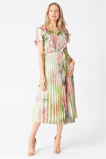 Julianna Frill Bodice Chiffon Dress g9303gre