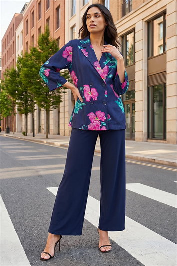 Floral Textured Relaxed Blazer 15055860