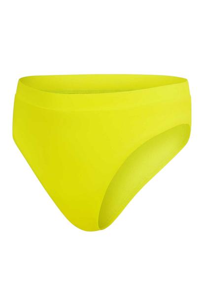 Yellow High Waist Swim Briefs