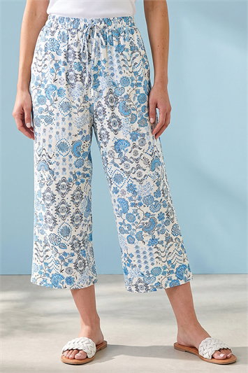 Petite Printed Cropped Trousers 18113709