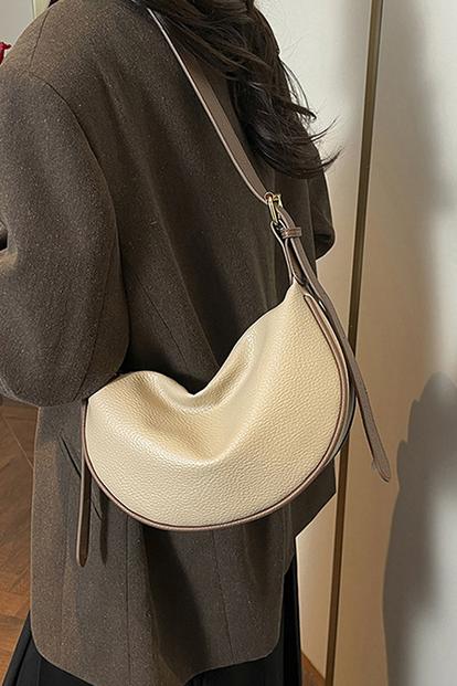 Black 'Kacie' Crescent Shape Shoulder Bag With Crossbody Strap