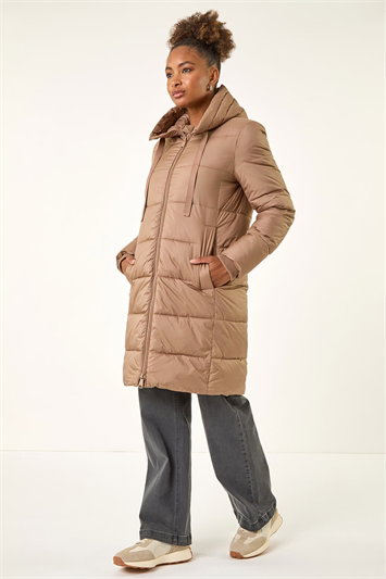 Longline Padded Hooded Coat 12040157