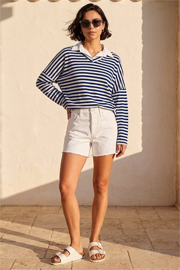 Mock Shirt Stripe Top 19407960