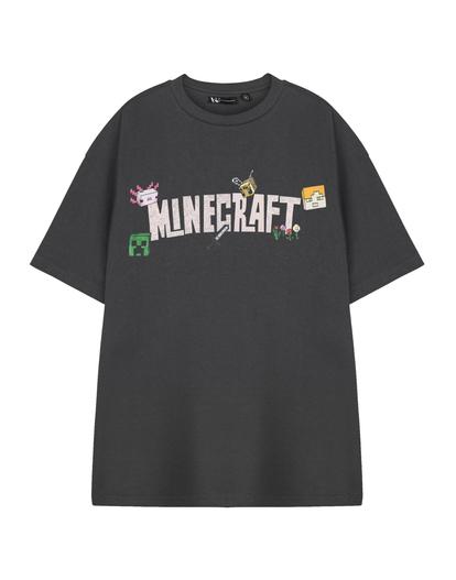 Grey Minecraft Logo T-Shirt