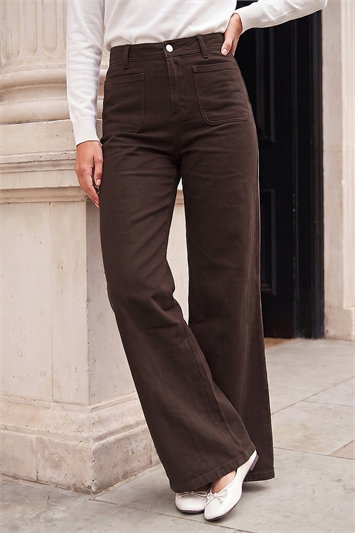 Brown Petite Front Pocket Jean
