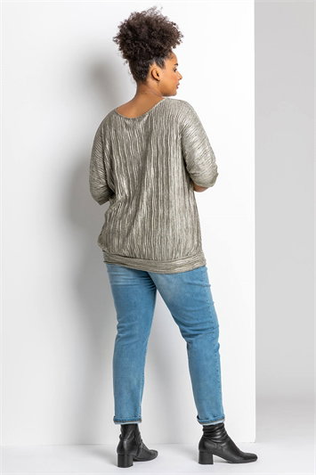 Curve Shimmer Pleated Blouson Top 19122133