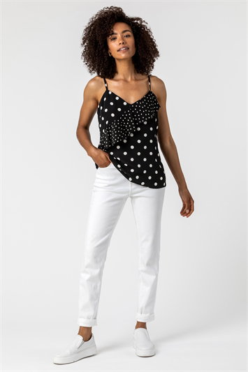 Frill Detail Spot Print Cami Top 20066008