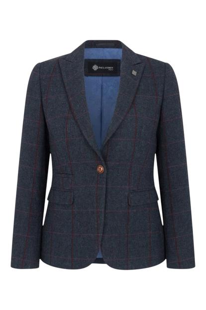 Blue Women's Navy Tweed Formal Blazer