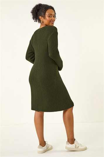 Petite Ribbed Knitted Dress 14758840