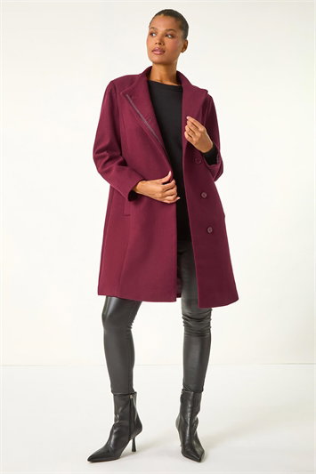 Tailored Funnel Neck Pocket Detail Coat 12031411