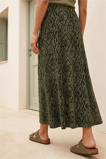 Abstract Diamond Print Midi Skirt 17069840