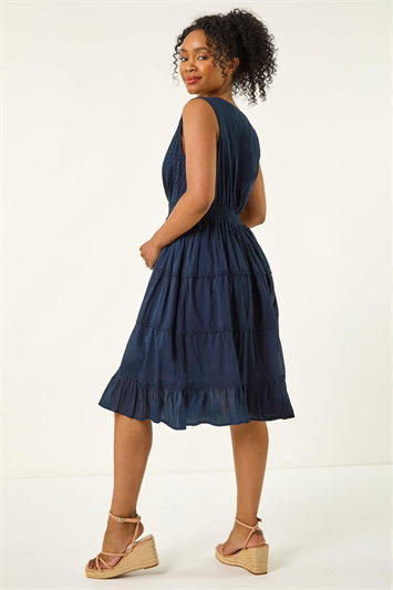Petite Embroidered Lace Trim Dress 14711960