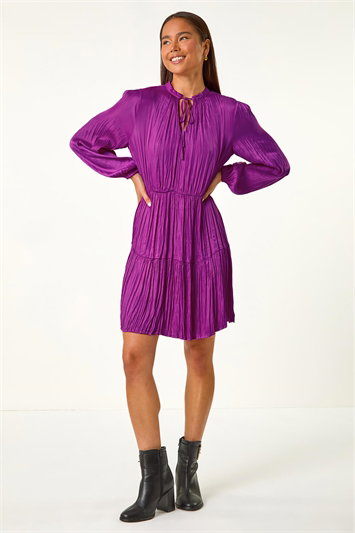 Petite Crushed Pleat Tier Dress 14616532