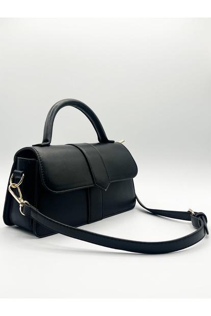 Black Small Crossbody Hard Top Handle Bag