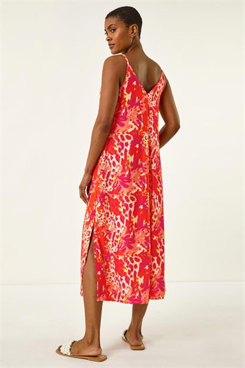 Abstract Print Swing Midi Stretch Dress 14781864