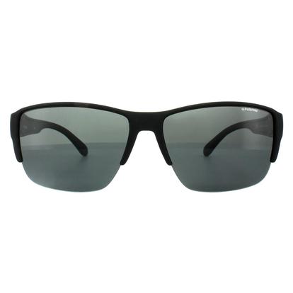 Black Suncovers Semi Rimless Matt Black Grey Polarized Sunglasses