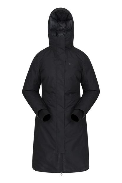 Black Polar Down Long Length Hybrid Jacket