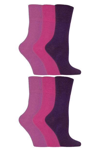 Purple 6 Pack Non Elastic Diabetic Socks