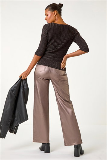 Sparkly Ribbed Batwing Knit Jumper 16139813
