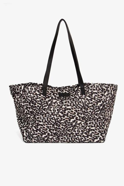 Cream Leopard Large Carry All Tote Bag