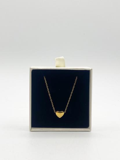 Metallic Small Heart Necklace In Gold - Gift Boxed