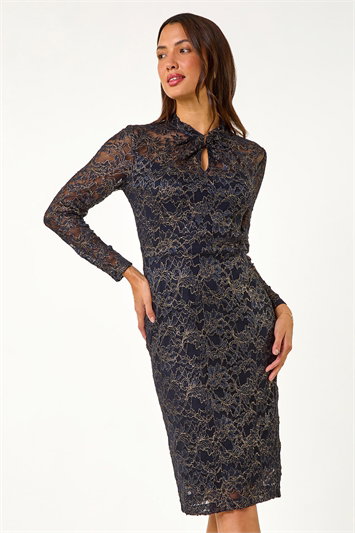 Lace Twist Midi Dress 14613560
