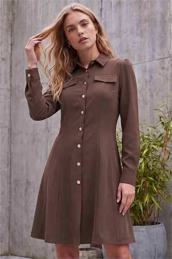 brown shirt dress outfit Dresses Age group:11-12-years Dresses Long Sleeve - Model:Yasmin