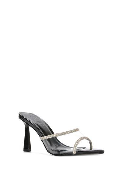 'Ava' Perspex High Heel Mules with Crystal Detail M000012082