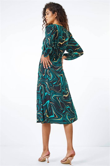 Marble Print Midi Dress 14314834