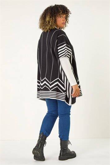 Curve Stripe Hem Square Poncho 16125108