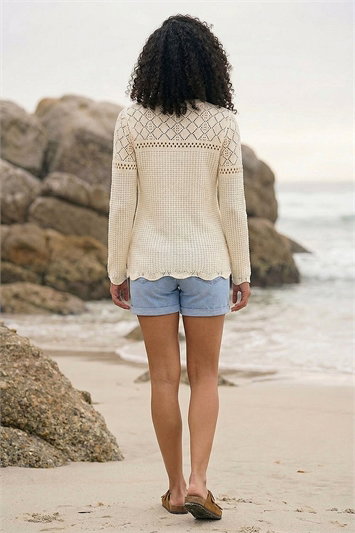 Textured Wave Hem Knit Jumper 16323838