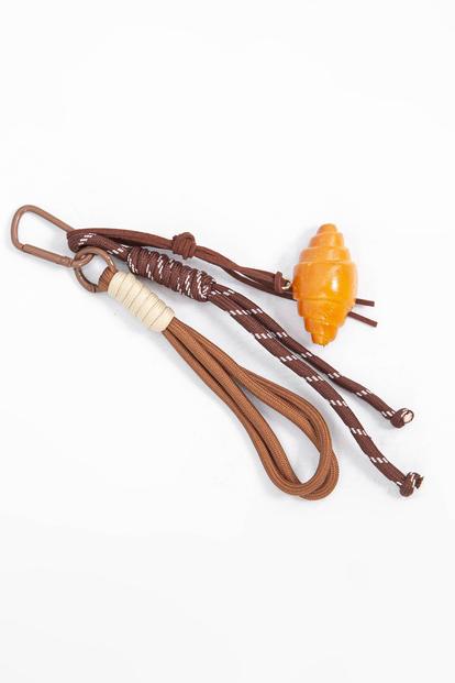 Brown Croissant Clip On Bag Charm
