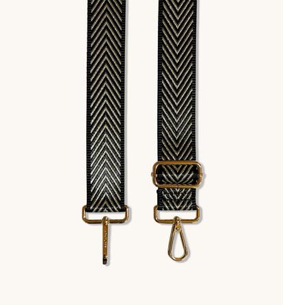 Multi Apatchy London Black And Gold Chevron Strap