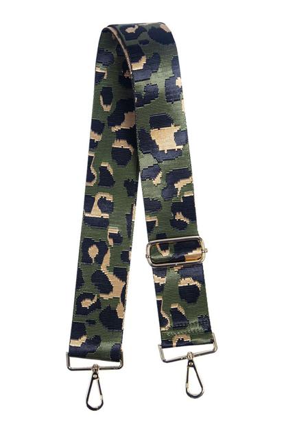 Green Leopard Print Wide Bag Strap