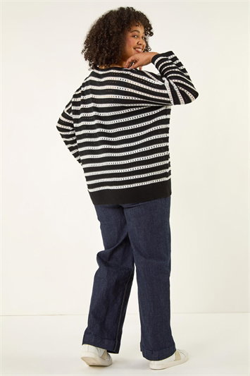 Curve Crochet Stripe Knit 16306208