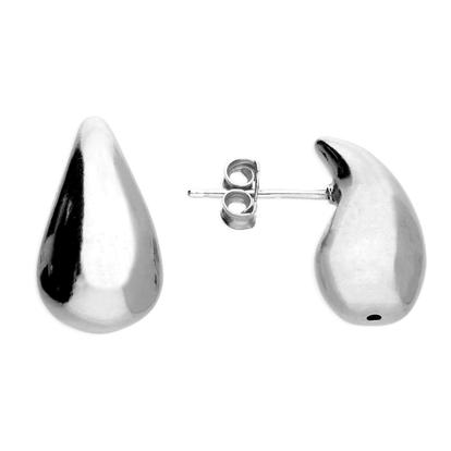 Metallic Small Sterling Silver Elegant Tear Drop Earrings