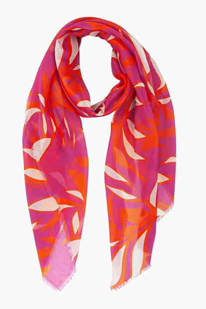 Pink Tropical Floral Lightweight Scarf In Pink