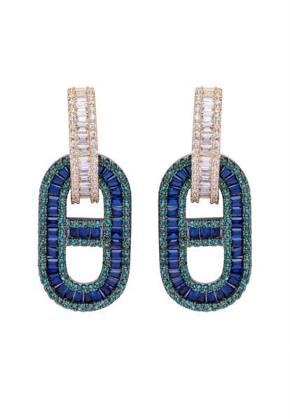 Blue Diva Cylinderical Drop Earrings
