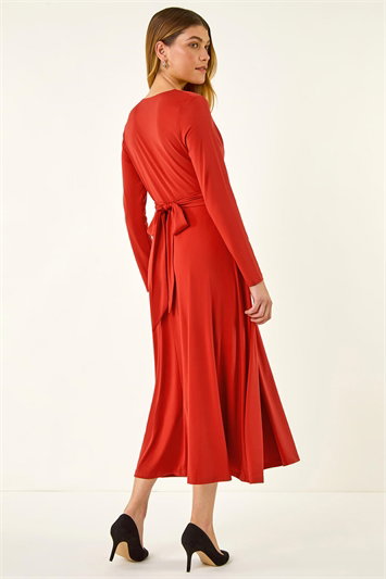 Twist Front Stretch Midi Dress 14772226