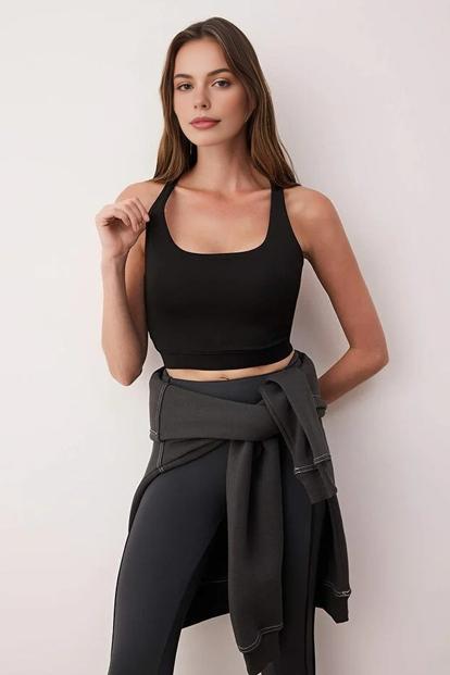 Square Neck Longline Scuba Sports Bra M000054273