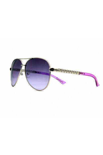 Metallic Ruby Rocks Dominica Sunglasses In Silver With Purple Tips