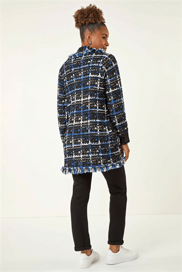 Check Fringe Knit Cardigan 16243660