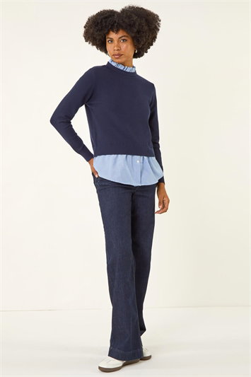 Stripe Mock Shirt Knit Jumper 16211860