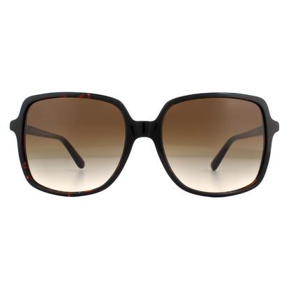 Brown Square Dark Tortoise Smoke Gradient Sunglasses