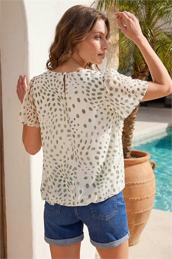 Petite Abstract Spot Print Top 20267138