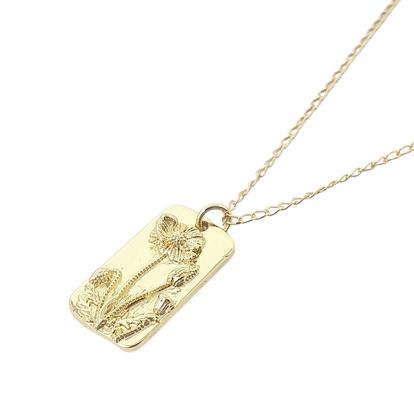 Metallic Dainty Rose Floral Flower Gold Plated Charm Necklace