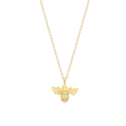 Metallic Matte Bumble Bee Sterling Silver Necklace